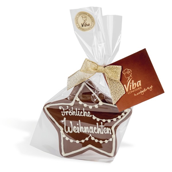 Viba Confiserie-Schokolade Stern "Fröhliche Weihnachten", 35 g